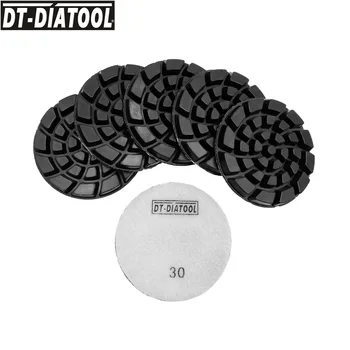 DT-DIATOOL 6pcs/set Dia 4 inch Diamond Konkretne Poliranje Smolo Obveznic Tla Podaljšanje Brušenje Diskov, Peščenjaki #30 za proizvodnjo Cementa Tla