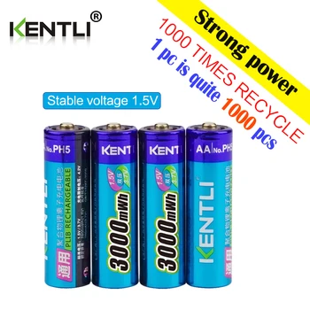 KENTLI 32pcs/veliko Stabilno napetost 3000mWh aa baterije 1,5 V baterija za polnjenje litij-polymer li-ionska baterija za fotoaparat ect