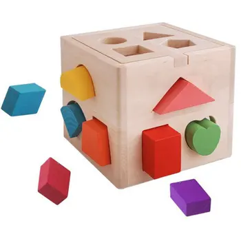 Lesena Otroška Igrača Dejavnosti Kocka Igrače Zgodnjega Učenja Obliko Sortiranje Polje Otroške Igrače Geometrijske Oblike Srčkan Igrače