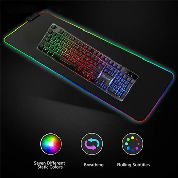 RGB Barvna LED Razsvetljava Mouse Pad Mat za Prenosni RAČUNALNIK Gaming GDeals