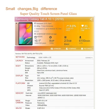 10Pcs/Veliko Za Samsung Galaxy Tab 10.1 2019 T510 T515, Zaslon na Dotik, Računalnike Plošča Senzorja Tablet Sprednji Zunanji LCD Steklo