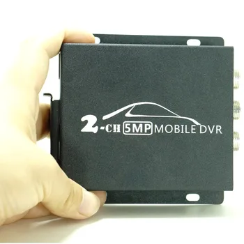 2-kanalni Mini AHD DVR Mobilne DVR podporo CVBS/AHD 5.0 MP/dual-SD kartica HD 1080P 2-Kanalni vozila avtobus DVR z daljinskim upravljalnikom