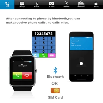 2019 Bluetooth Smart Pazi za Iphone Telefon Huawei Samsung Xiaomi Android Podpira 2G KARTICE TF Kartice Fotoaparata Smartwatch PK X6 Z60