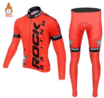 2019 Nove Moške Zimske Termalne Kolesarjenje Oblačila Rock Long Sleeve Kolesarjenje Jersey Set Ropa Ciclismo MTB Kolo Maillot Kolo Enotna