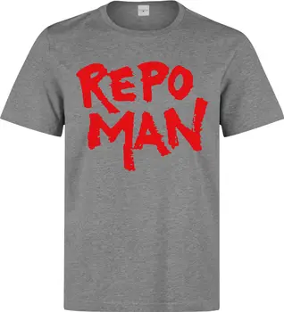 2019 Nove Poletne Moške Vroče Prodajo Fashion Repo Man Film Logotip Moški (ženska je na Voljo) Siva Majica s kratkimi rokavi Kakovosti Eleganten Top Tee Majica