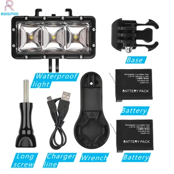 2019 Novo za GoPro Potapljaško svetilko svetilka vodoodporna LED Flash Video Luč Za GoPro Hero 9/8/7/6/5/4/3 SJCAM SJ4000/Xiaomi Yi