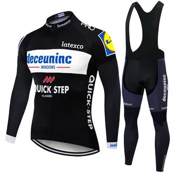 2020 uniforme ciclismo hombre moške Ekipe QUICK STEP long sleeve Kolesarjenje Jersey 9D gel blazinico, hlače z Oprsnikom Nastavite Kolo roupa ciclismo masculino