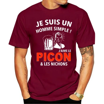 2021 Prosti čas T-shirt jaz sem preprost človek, jaime Le Picon Les T je naravni kratkimi osnovna velikost