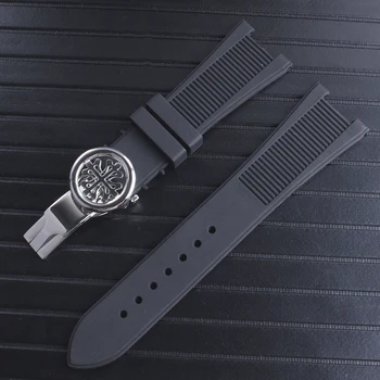 24 mm Črna, Modra, Rjava Barva Gume Watch Band, Primerni za Patek Philippe Nautilus