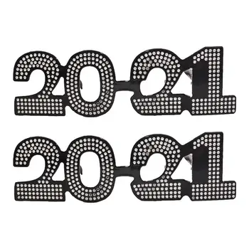 2pcs Srečno Novo Leto Očala 2021 Party Očala Smešno Novo Leto Stranka Novost Očala za 2021 Novega Leta Predvečer Stranka Potrebščine (