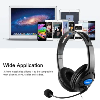 3,5 mm vmesnik Nad Uho Slušalke z Mikrofonom Urad Igralec Žično 2.2 m Kabel Gaming Slušalke Za PS4 Laptop PC