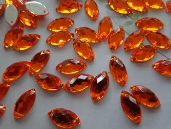 300pcs 6*12 mm Navette obliko flatback Sew na kamen oranžna barva gem acryl kristalno strass diamond