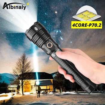 4 Core P70.2 LED Svetilka nepremočljiva Taktično LED Svetilko Nepremočljiva 5 Razsvetljavo načini Zoomable Kampiranje, Lov svetlobe