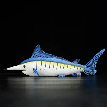 46 cm Modra Jadrovnica Makaira nigricans Veren Polnjene Plišastih Igrač Resničnem Življenju Mehke Morske Živali, Rib Simulacije Lutke Za Otroke Darilo