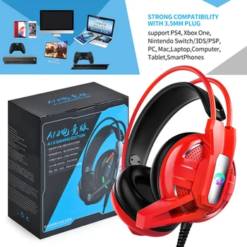 4D Stereo Stereo High-end LED Pro Gaming Slušalke za Nintendo Stikalo PS4 Xbox En & PC HD Mic Gaming Slušalke Žične Slušalke