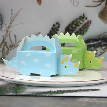 50 Kos Sladkarije Box Cake Box Zdravljenje Darilo Polje Sladkarije Piškotek Posode Goodie Vrečke za Otroke Dinozaver Dino Stranka Baby Tuš Dekoracijo