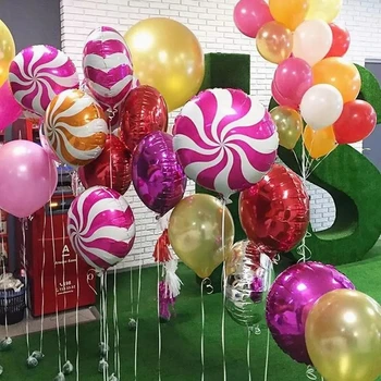 50pcs 18 inch Pisane Bonbone Folija Baloni Lollipop Helij Balon Baby Tuš Rojstni dan, Poročno zabavo Dobave Dekor Otroci Igrače