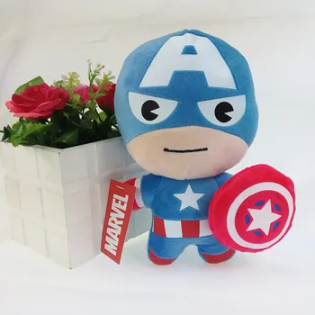 5PCS Srčkan 12 cm Q slog Neverjetno Captain America Plišaste igrače junak Super samta mehko Avengers plišastih darila otroci Anime
