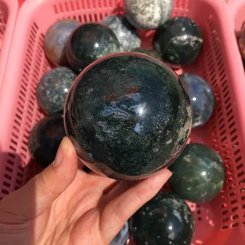 60mm Naravnih moss vodnih agate quartz crystal področju žogo za zdravljenje čakre dekoracijo