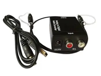 Analogno-Digitalnega Signala Audio Zvočni Adapter ad-pretvornik Pretvornik Optični RCA Koaksialni SPDIF Toslink Adapter za TV