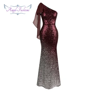 Angel-modnih Formalnih Obleke Kontrast Barvne Prelive Bleščica morska deklica Večerne Obleke 286