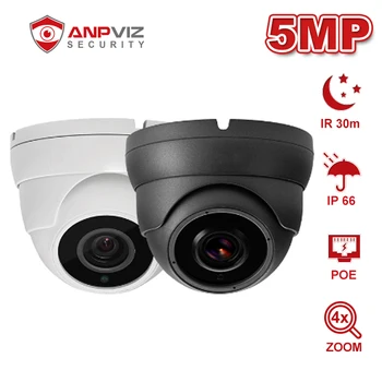 Anpviz 5MP kamero Dome POE IP Kamero 4X Povečava z Avdio Domov/Zunanja Vremensko CCTV Varnosti Night vision IR 30 m Onvif H. 265