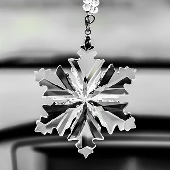 Avto Obesek Crystal Velike Snežinke Okraski Snežinka Jasno Crystal Edition Avto Rearview Mirror Ornament Notranja Oprema