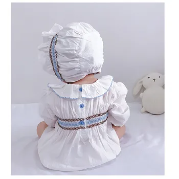 Baby Dekleta Jumpsuits Ovratnik Malčka Princesa Obleko Jeseni Leta 2020 Newborn Baby Romper Mehurček Dolge Rokave Bombaž Nov Prihod