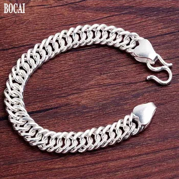 BOCAI pravi s925 funt srebra v Evropi in zda moda vstran bič zapestnica moški