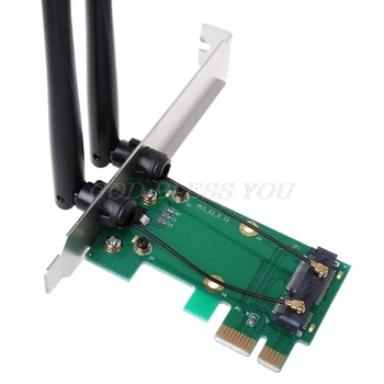 Brezžična Omrežna Kartica WiFi, Mini kartico PCI-E Express PCI-E Adapter 2 Antena Zunanja PC Padec Ladijskega prometa