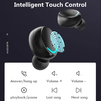 Brezžične Slušalke TWS Bluetooth 5.0 Slušalke 9D Hifi Stereo Šport Vodotesne Slušalke LED Zaslon Slušalke z Mikrofonom