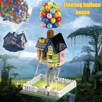 BZDA Ustvarjalne Balon, Hiša Gradnike, ki Plujejo pod hišo Model Opeke Graviranje Ravnovesje Fizike Anti-Gravitacije otroci DIY Igrače Darilo