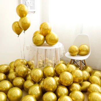 Debelo 50pcs 12 2.8 g Chrome Zlato Balon Utripa Kovinski Baloni Debele Biserno Kovinsko Poročno Dekoracijo Kovinskih Baloni