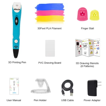 Dikale 3D Tiskanja Pen USB Canetas Criativa 7. Generacije Impresora Magica 3D Pero Čačka Risalna Peresa PLA Žarilno Otrok, Odraslih Darilo