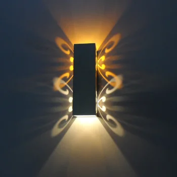 DVE Butteryfly LED Stenska Svetilka iz Aluminija 2W 6W Zaprtih luç Projekcija Ustvarjalne Rov AC85-265 Za KTV Bar Dekoracijo