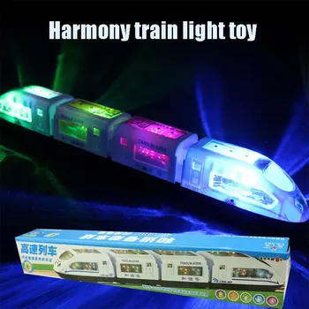 Električni Bullet Vlak LED Utripajoče Luči Vlak za Visoke Hitrosti Flash Harmonijo Vlak Model Igrače Otrok Otroci Rojstni dan Božično Darilo