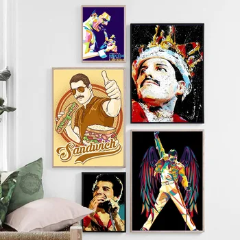 Freddie Mercury Kraljica Glasbenik Umetnost Plakata Platno Slikarstvo Stensko Sliko Doma Dekor Plakatov in Fotografij