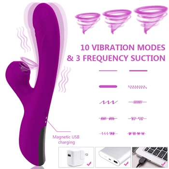 G Spot Rabbit Vibrator, Vibrator Sex Igrače Za Ženske Dvojno Vibracije Vagine, Klitoris Stimulator Ogrevanje Vibrator Žensko Telo Massager
