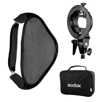 Godox 80*80 cm Speedlight Bliskavice Softbox Ajustable 31 x 31inch + S vrsta Nosilec Bowens Mount Kit za Speedlite Studio za Fotografiranje