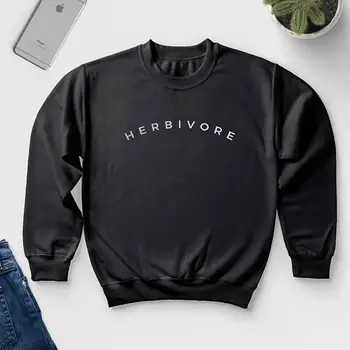 Herbivore Majica Vegani, Vegetarijanci Unisex modni pulover Grafični Skakalec Črna, Bela in Siva Odlično Darilo priložnostne vrhovi