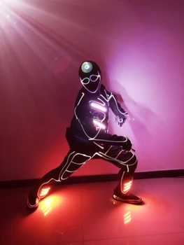IED programiranje led kostum fazi show light up obleko robot ples uspešnosti kažejo, oblačila žareče svetlobe, spremembo kostumi