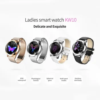 IP68 Vodotesen Pametno Gledati Ženske Lepo Zapestnico Srčnega utripa Spanja Spremljanje Smartwatch Povezavo IOS Android KW10 Band