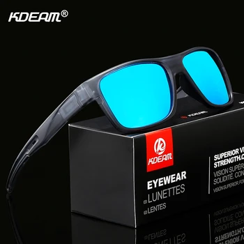 KDEAM Odpravlja Bleščanje Polarizirana sončna Očala Šport Pravokotnik sončna Očala Moških Brezčasen Stil Plezanja Očala Z Box