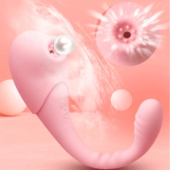 Klitorisa Sesanju Vibrator z Vibracijsko Jajce 2 v 1 G spot Bedak Oralni Seks Sesalne Bradavice Klitoris Stimulator za Ženske