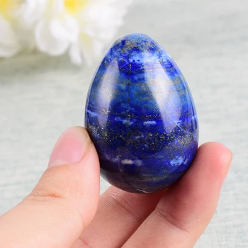 Lapis lazuli Jajce & Les osnovni Set Undrill Naravni Kristal Kamene Mineralne Doma Žogo Dekoracijo Opremo Keglove Masaža Yoni Jajce