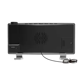 LED Digitalna Budilka Tabela Elektronski Namizne Ure USB Wake Up FM Radio Čas Projektor Dremež Funkcija Alarma