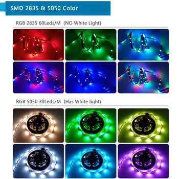 LED Trakovi Luči 5050 RGB 2835 5M 10 M 15M SMD Wifi Prilagodljiv DC12V Soba Dekoracijo Združljiv Z Alexa Google Božični Luči