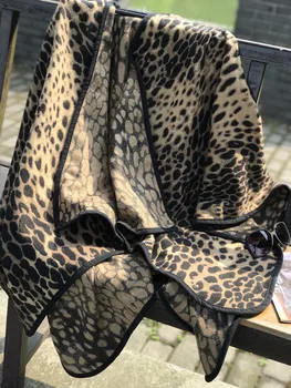 Leopard natisniti Split Zimski šal ovije, Imitacija Kašmir pashmina ženske šali debelo Dvojno šal hidžab poncho za ženske