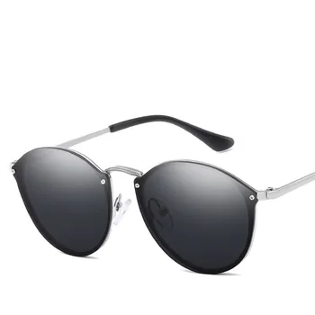 Luksuzni Okrogla sončna Očala Ženske blagovne Znamke Oblikovalec CatEye Retro Rimless Sunglass Ogledalo sončna Očala Ženski 2020 zonnebril dames