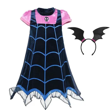 Malo Dekleta Halloween Vampir Cosplay Risanka Vampir Obleke Otroci Modno Novost Poletje Moda Frock Otrok Bat Design Oblačila